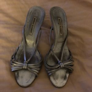 Manolo Blahnik slides in Silver - - 41